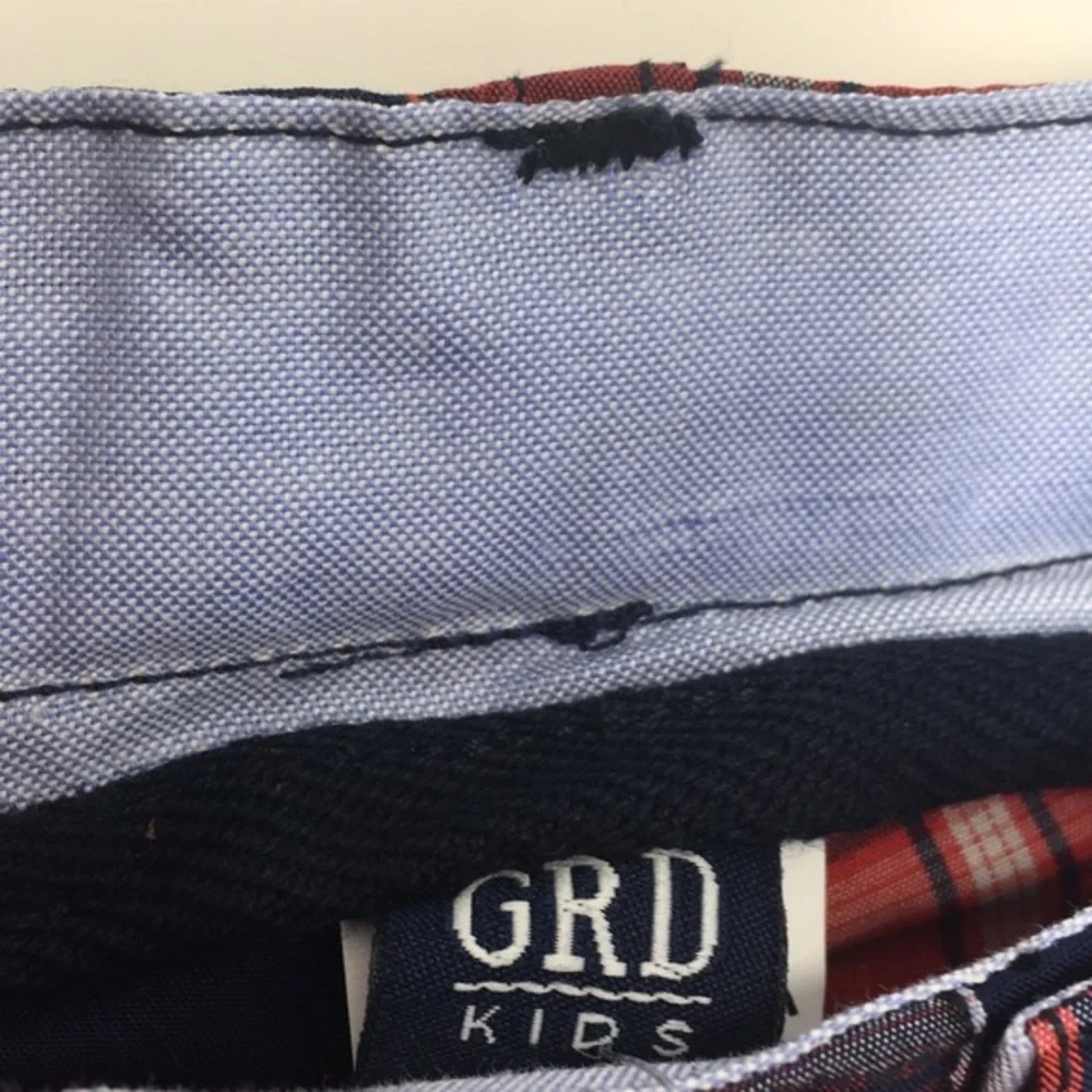 Girandola Toddler Boys Red Navy Blue Plaid Shorts